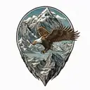 Eagle and Mountain tattoo design idea