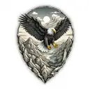 Eagle and Mountain tattoo design idea