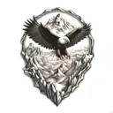 Eagle and Mountain tattoo design idea
