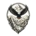 Eagle and Mountain tattoo design idea