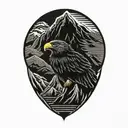 Eagle and Mountain range tattoo design idea