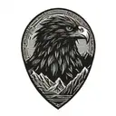 Eagle and Mountain range tattoo design idea