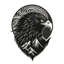 Eagle and Mountain range tattoo design idea
