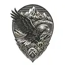 Eagle and Mountain range tattoo design idea