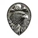 Eagle and Mountain range tattoo design idea