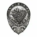 Eagle and Mountain range tattoo design idea