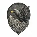 Eagle and Mountain range tattoo design idea