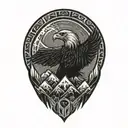 Eagle and Mountain range tattoo design idea