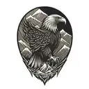 Eagle and Mountain range tattoo design idea
