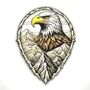 Eagle and Mountain tattoo design idea