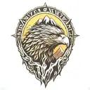 Eagle and Mountain tattoo design idea