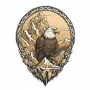 Eagle and Mountain tattoo design idea