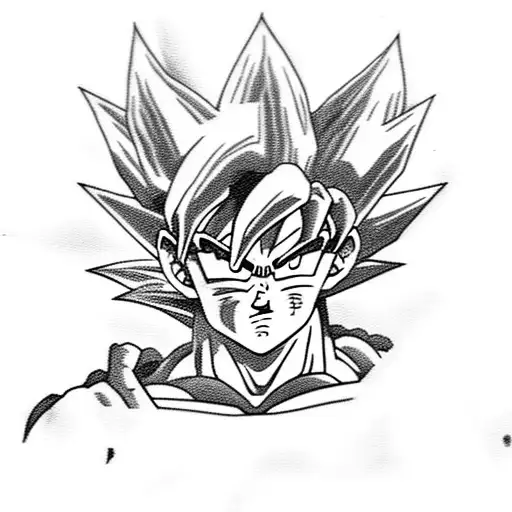 Goku from dragon ball z powering up tattoo design idea