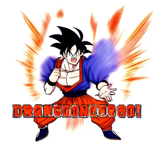 Goku from dragon ball z powering up tattoo design idea