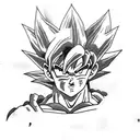 Goku from dragon ball z powering up tattoo design idea