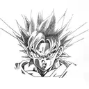 Goku from dragon ball z powering up tattoo design idea