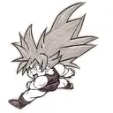 Goku from dragon ball z powering up tattoo design idea