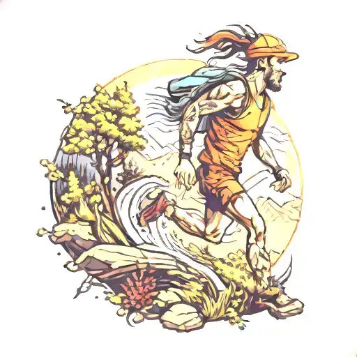 trail running tattoo design idea
