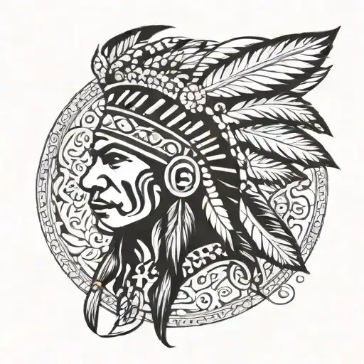 taino indian warrior tattoo design idea