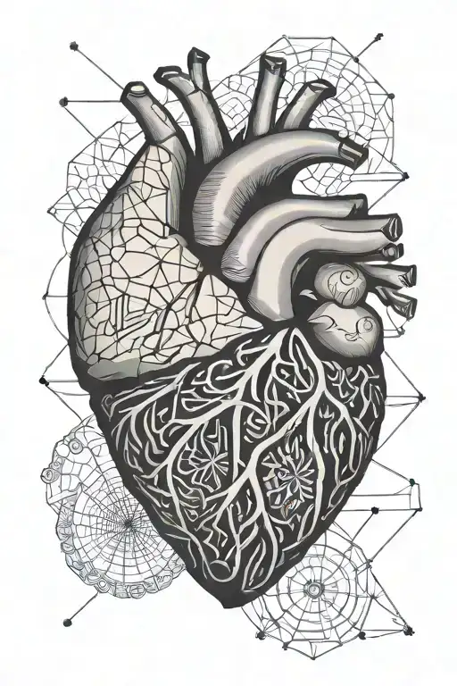 heart vs brain tattoo design idea
