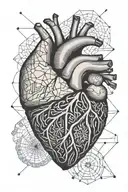 heart vs brain tattoo design idea