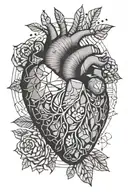 heart vs brain tattoo design idea