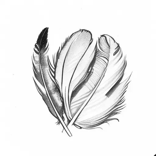 feather pen ink tattoo design idea