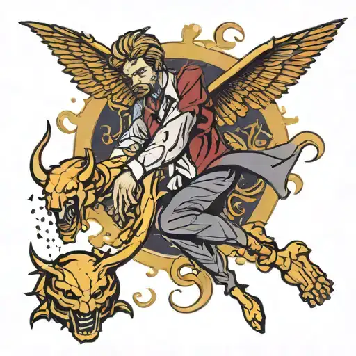Lucifer falling tattoo design idea