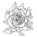 Flower stem and leaves  tattoo design idea