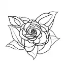 Flower stem and leaves  tattoo design idea
