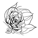Flower stem and leaves  tattoo design idea