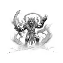 Fenrir vs odin tattoo design idea
