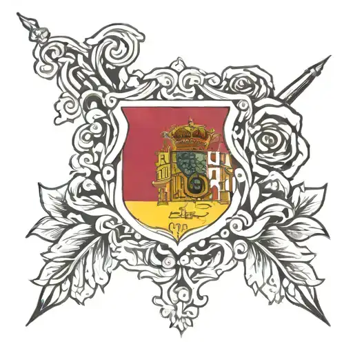 Spanish flag shaded tattoo design idea