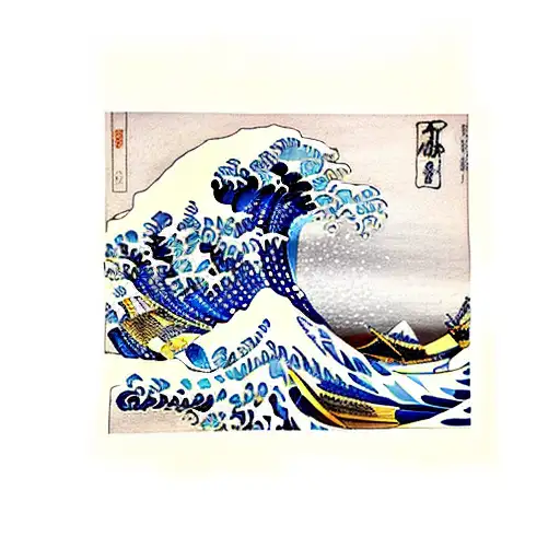 great wave of Hokusai  tattoo design idea
