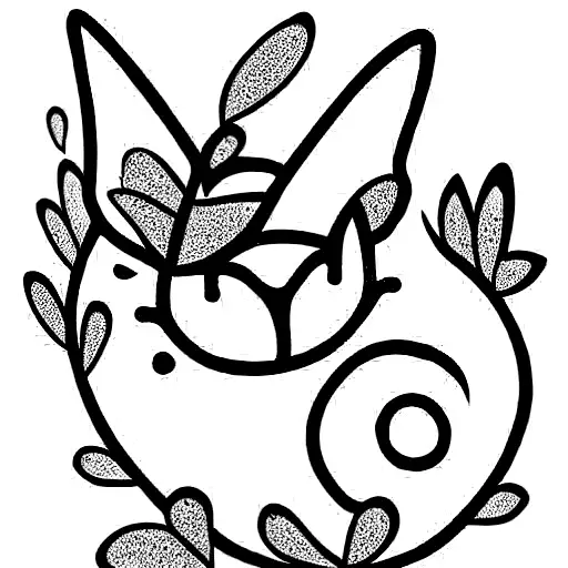 tiny cat with tiny  flowers and butterfly's tattoo design idea