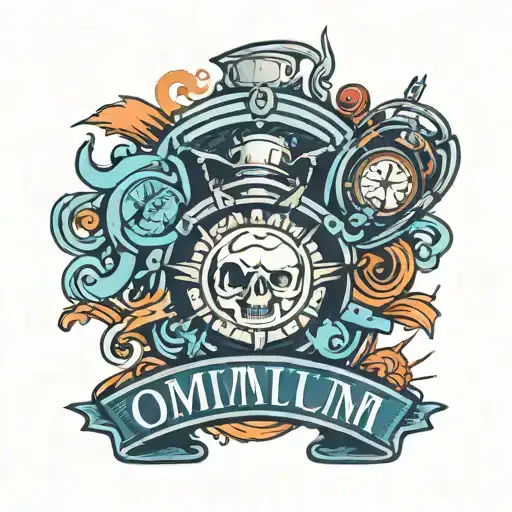 phrase omnium mea mecum porto tattoo design idea