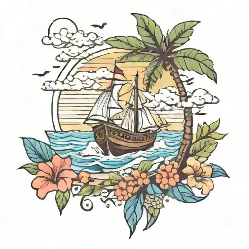 Island lover tattoo design idea
