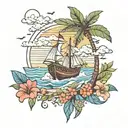 Island lover tattoo design idea