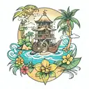 Island lover tattoo design idea