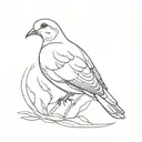 abstract mourning dove tattoo design idea