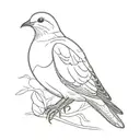 abstract mourning dove tattoo design idea