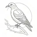 abstract mourning dove tattoo design idea