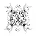 Celtic knotwork intertwined with BDSM symbols tattoo design idea