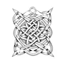 Celtic knotwork intertwined with BDSM symbols tattoo design idea