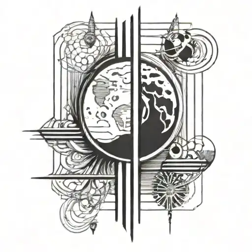 Black bars, moons, forearm tattoo tattoo design idea