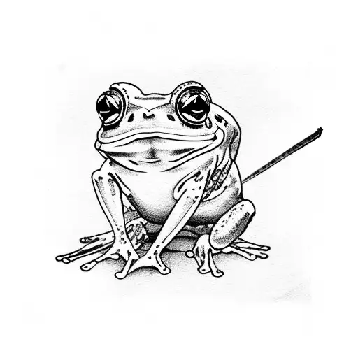 japanese samurai cherry blossom frog tattoo design idea