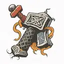 Thor - Mjolnir Hammer tattoo design idea