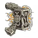Thor - Mjolnir Hammer tattoo design idea