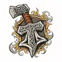 Thor - Mjolnir Hammer tattoo design idea