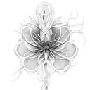 Spider lily snake  tattoo design idea